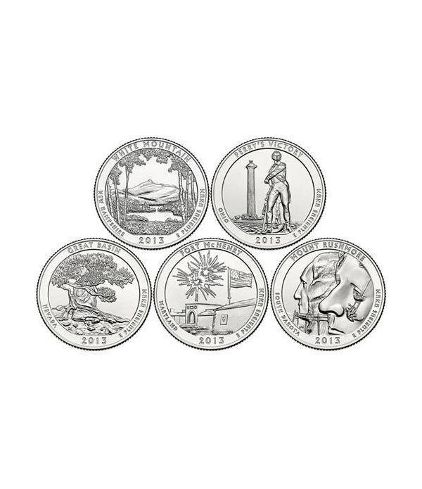 E.E.U.U. 1/4$ 2013 Parques Nacionales (5 monedas) ceca D