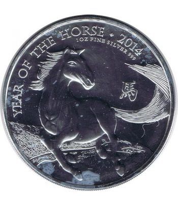 Moneda onza de plata 2 Pounds Gran Bretaña Caballo 2014