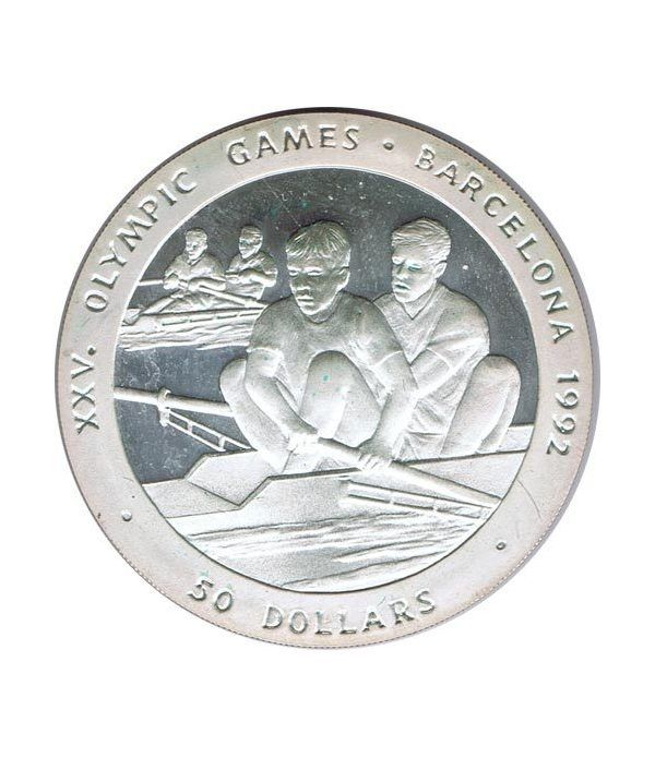 Moneda de plata 50 Dolares Niue 1989. Barcelona 1992.