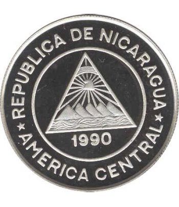 Moneda de plata 10000 Cordobas Nicaragua 1990. Ciclismo.