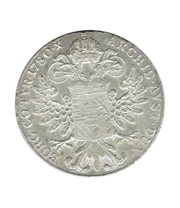 Moneda de plata de Austria 1 Thaler año 1780 Reacuñación oficial.  - 2