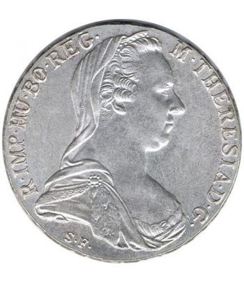 Moneda de plata de Austria 1 Thaler año 1780 Reacuñación
