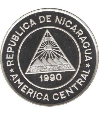Moneda de plata 10000 Cordobas Nicaragua 1990. Tenis.