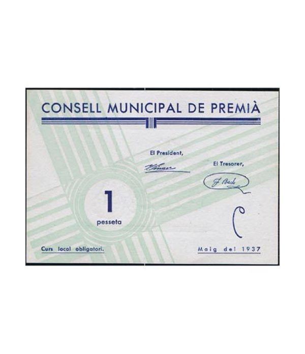 (1937) 1 Pesseta Consell Municipal de Premia. SC