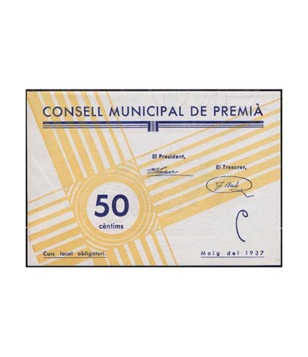 (1937) 50 centims Consell Municipal de Premia. SC