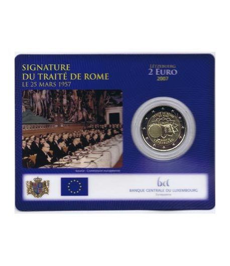 moneda Luxemburgo 2 euros 2007 Tratado de Roma. Estuche.