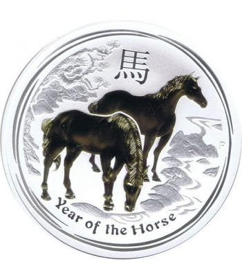 Moneda onza de plata y oro 1$ Australia Lunar Caballo 2014