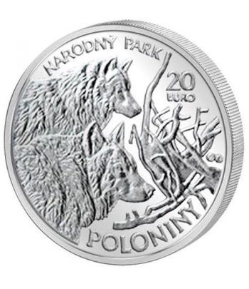 moneda Eslovaquia 20 Euros 2010 Parque Nacional Poloniny. Plata  - 1