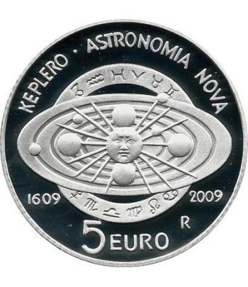 San Marino 5 Euros 2009. Johan Kepler. Astronomía. Plata