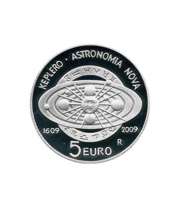 San Marino 5 Euros 2009. Johan Kepler. Astronomía. Plata