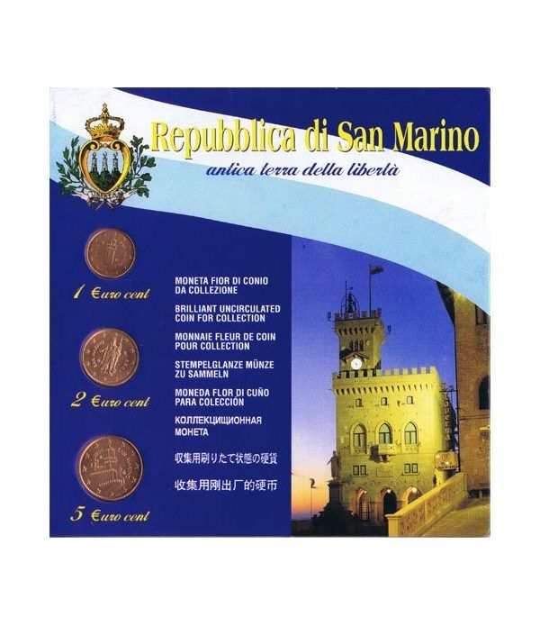 monedas euro serie San Marino 2006 (1-2-5 centimos blister)