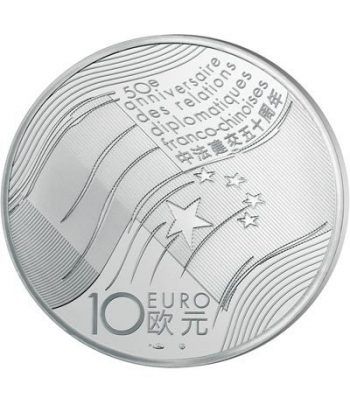 Francia 10 € 2014 50º Años Relaciones Francia-China. Plata.