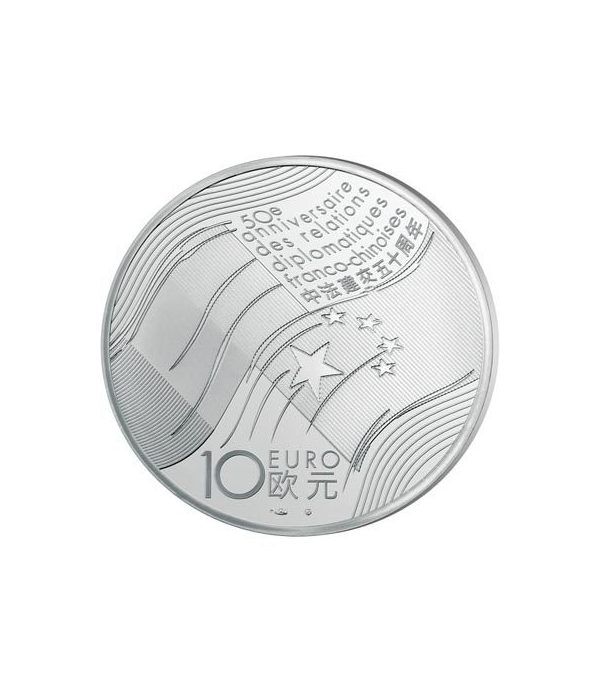 Francia 10 € 2014 50º Años Relaciones Francia-China. Plata.