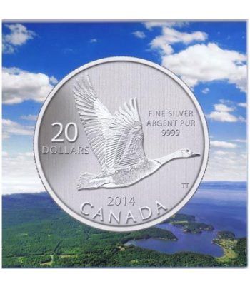 Moneda de plata 20$ Canada Ganso de Canada 2014