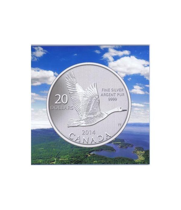 Moneda de plata 20$ Canada Ganso de Canada 2014