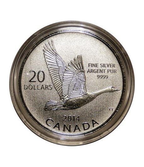 Moneda de plata 20$ Canada Ganso de Canada 2014