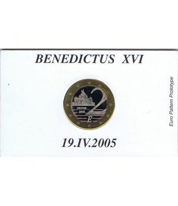 Euro prueba Vaticano 2 euros 2005 Benedicto XVI. Carterita.