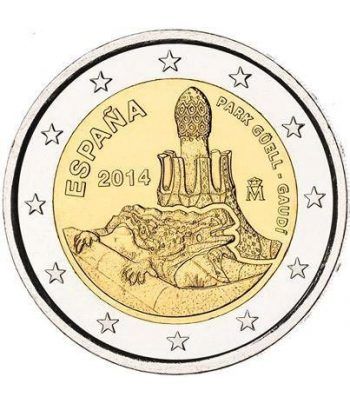 moneda conmemorativa 2 euros España 2014 Park Güell-Gaudí.  - 2