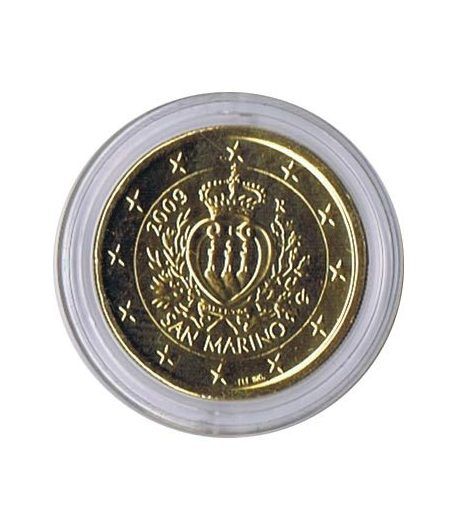 Moneda de 1 euro de San Marino 2009. Chapada oro de 24 kilates