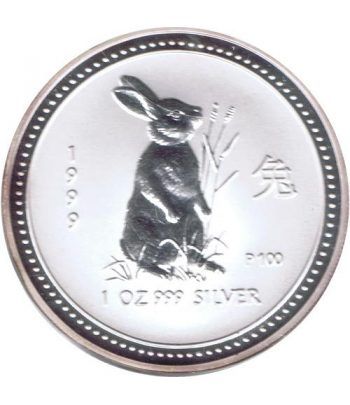 Moneda onza de plata 1$ Australia Lunar Conejo 1999