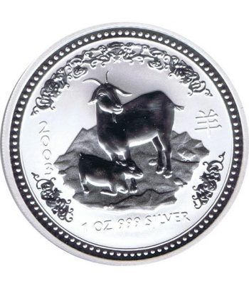 Moneda onza de plata 1$ Australia Lunar Cabra 2003