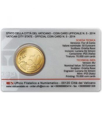 Cartera oficial euroset Vaticano 2014 (moneda 50cts.)