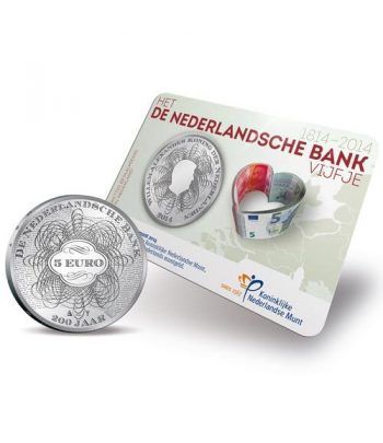 Holanda 5 Euros 2014. 200 Aniversario Banco Holandes.