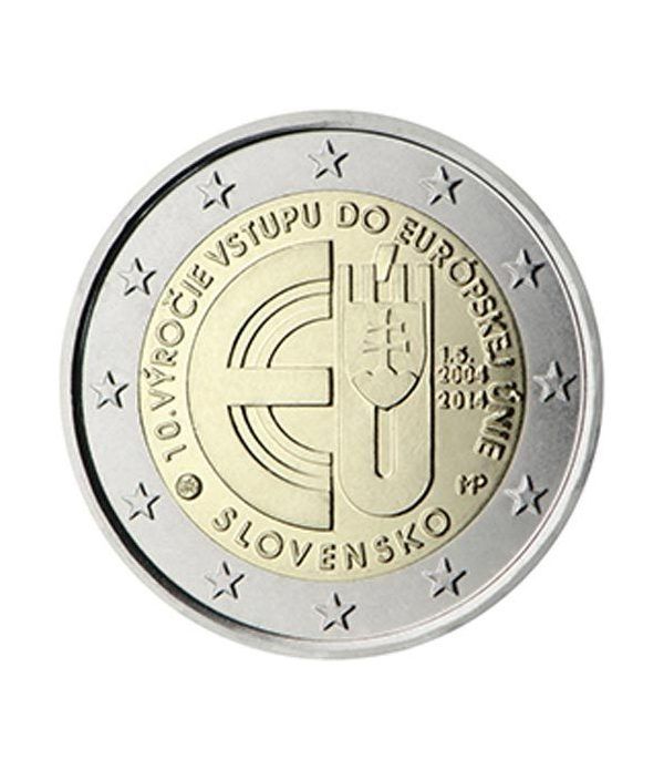 moneda Eslovaquia 2 euros 2014 10 años UE