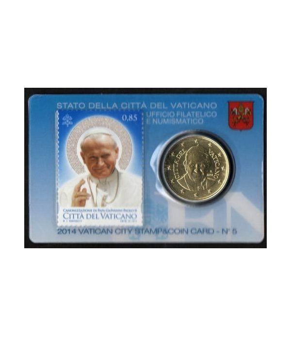 Cartera oficial euroset Vaticano 2014 (moneda 50cts.y sello)  - 2