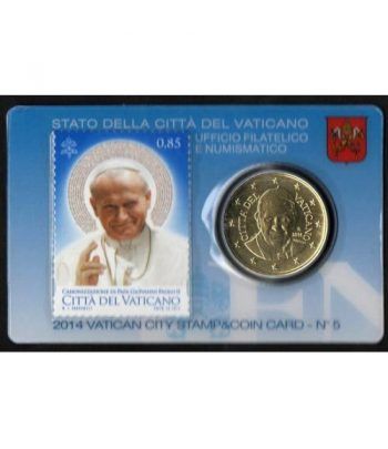 Cartera oficial euroset Vaticano 2014 (moneda 50cts.y sello)