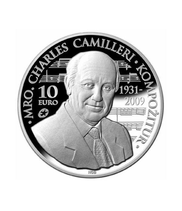 moneda Malta 10 Euros 2014. Charles Camilleri. Plata Proof