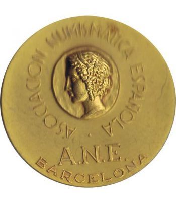 Medalla Asoc. Numismatica Española. Bronce Dorado. Calicó.