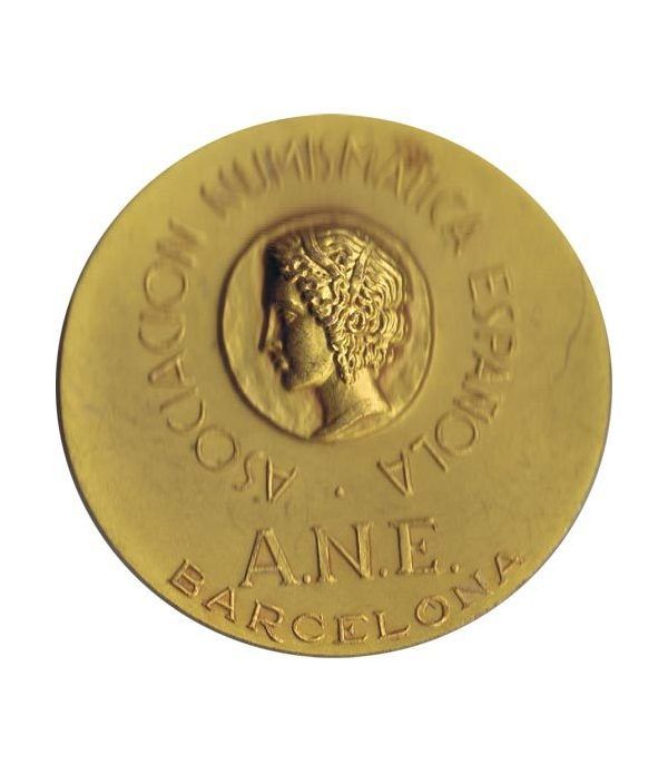 Medalla Asoc. Numismatica Española. Bronce Dorado. Calicó.