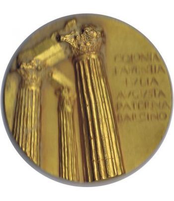 Medalla Fundación de Barcelona. Bronce dorado. Calicó.