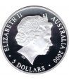 Moneda onza de plata 5$ Australia Sydney 2000. Lagarto. Estuche.