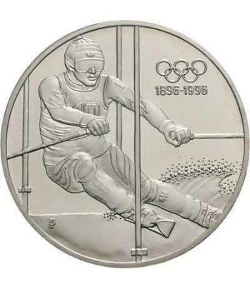 Moneda de plata 200 schillings Austria 1995 Ski Slalom. Proof.