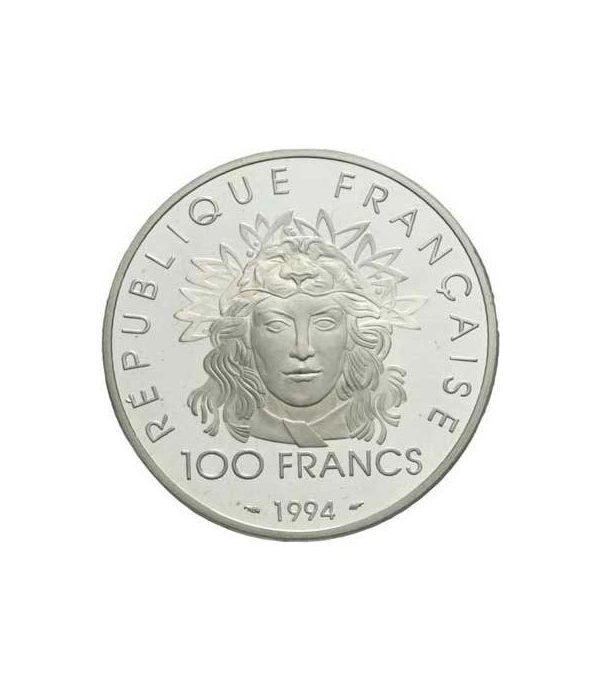 Moneda de plata 100 Francos Francia 1994 Discobolo. Proof.  - 2
