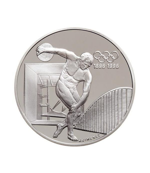 Moneda de plata 100 Francos Francia 1994 Discobolo. Proof.  - 4