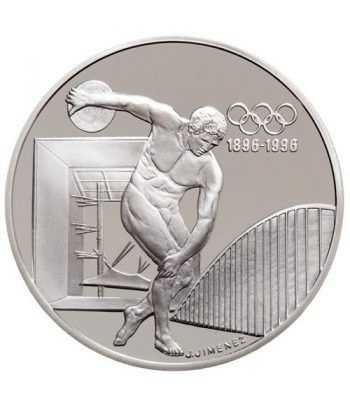 Moneda de plata 100 Francos Francia 1994 Discobolo. Proof.