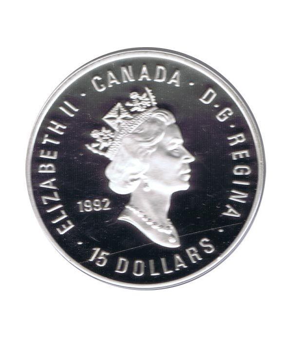 Moneda de plata 15 Dolares Canada 1992 Citius Altius Fortius  - 2