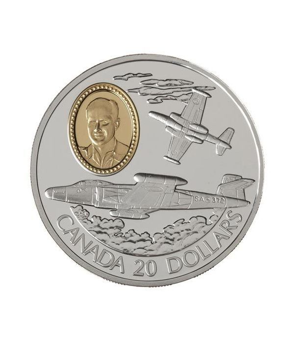 Canada 20$ 1995 Aviación. CF-100 Canuck. Plata.