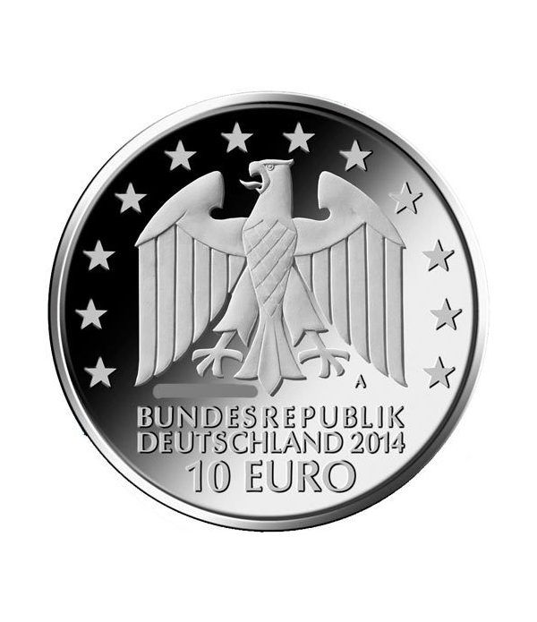 moneda Alemania 10 Euros 2014 A. Johann Gottfried.  - 2