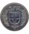 Moneda de plata 5 francos Suiza 1933. Confederatio Helvetica.