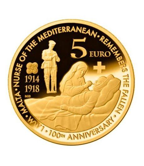 moneda Malta 5 Euros 2014 100 Años Primera Guerra Mundial