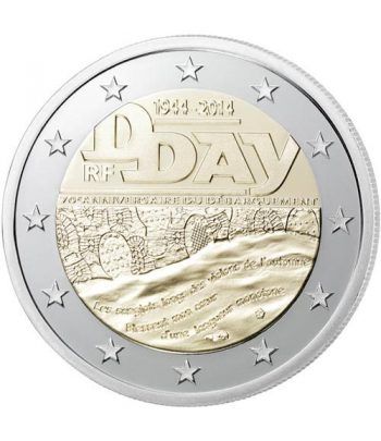 moneda conmemorativa 2 euros Francia 2014. Dia D.
