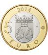 moneda Finlandia 5 Euros 2014. Animales. El Cuco. Cuproniquel