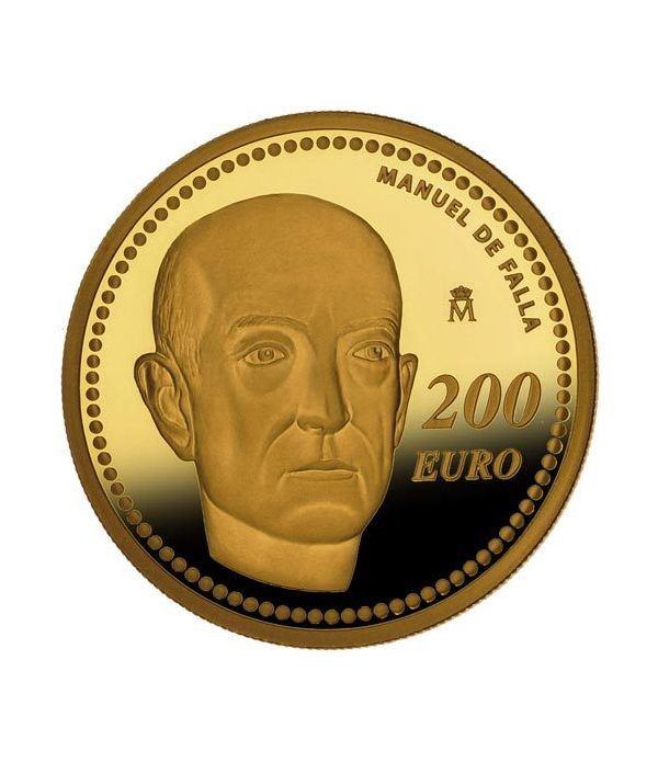 Moneda 2014 Manuel de Falla. 200 euros. Oro.