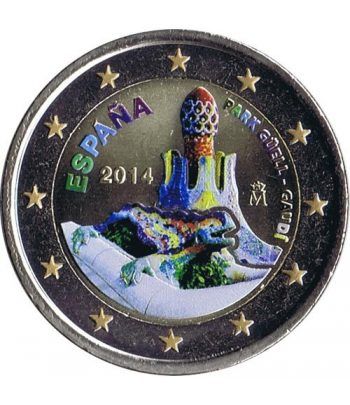 moneda conmemorativa 2 euros España 2014 Gaudí Color.  - 2