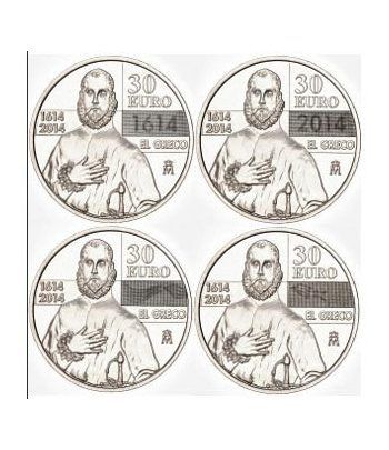 Moneda conmemorativa 30 euros 2014. IV Centenario de El Greco.