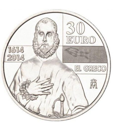 Moneda conmemorativa 30 euros 2014. IV Centenario de El Greco.